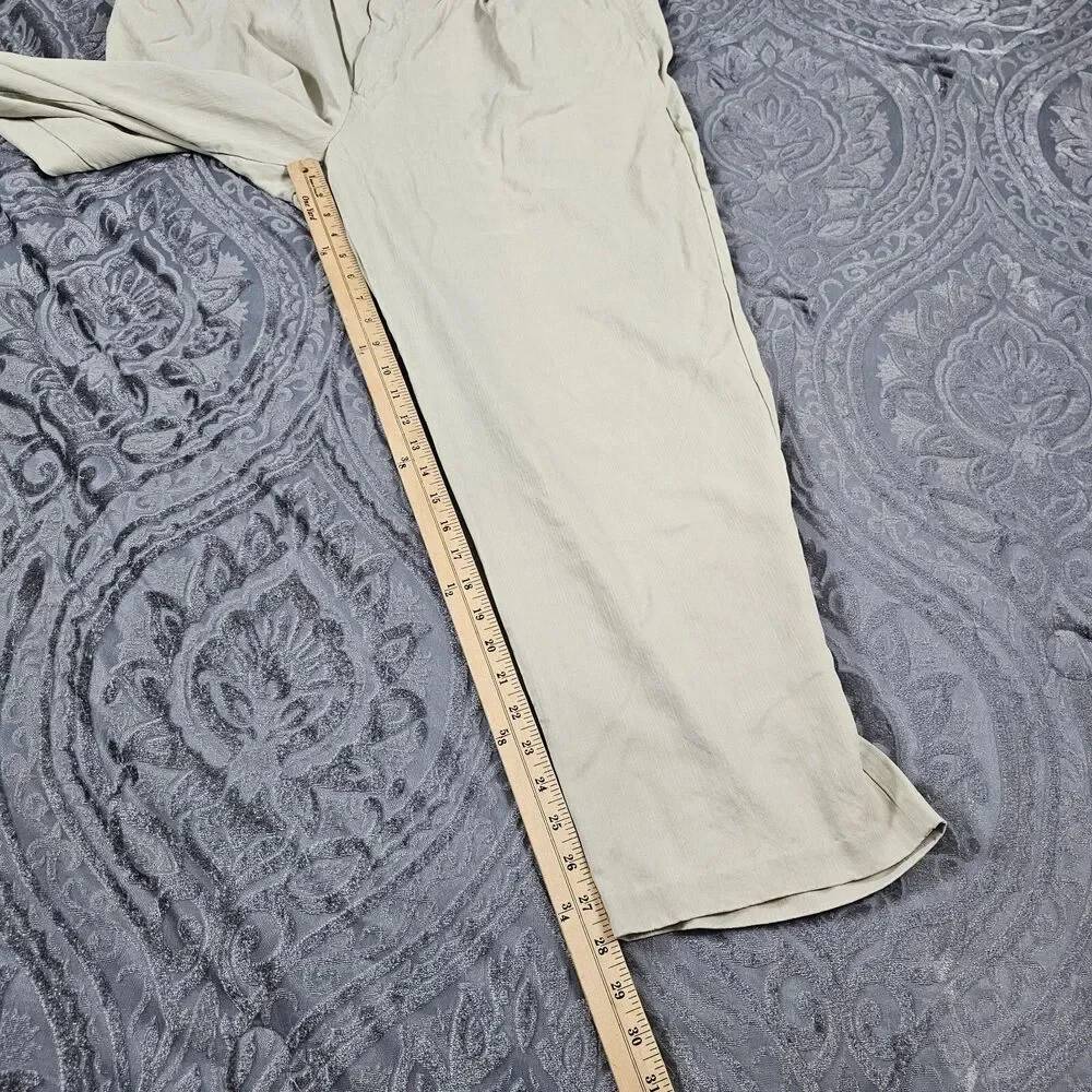 Tommy Bahama Pants Mens 39x28* Beige Silk Blend Pleated Golf Chino Casual Relax
